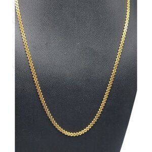 Milor Itlay 925 Vermeil Flat Oval Link Chain Gold Plated Sterling Silver 24"